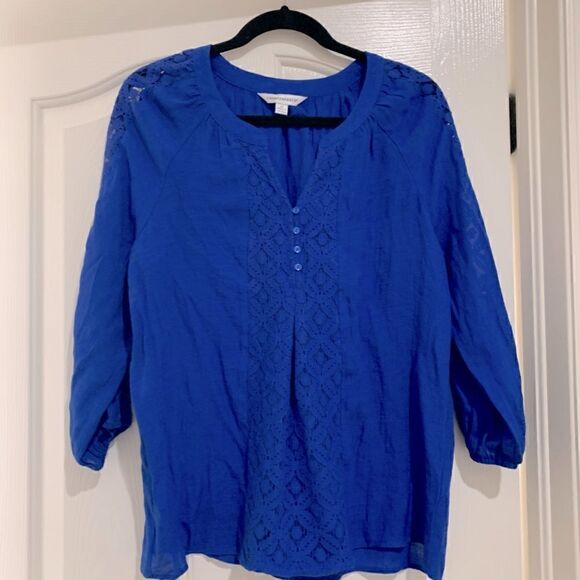 Counterparts | Blue Lace Blouse - Picture 1 of 6